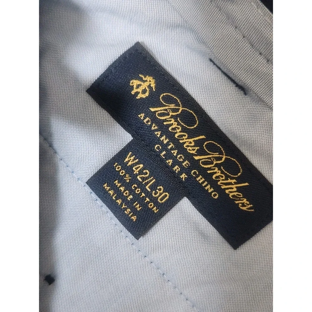 Brooks Brothers Men's Blue Chino Dress Pants Clark Fit W42/L30 Cotton